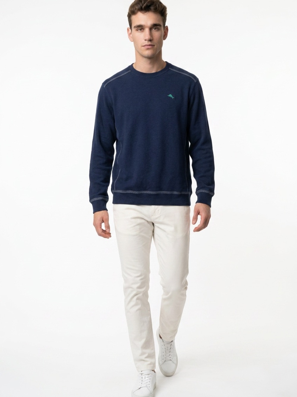 Tommy Bahama Men's M Navy Blue Crewneck Sweatshirt Pullover Casual Outdoor - Picture 1 of 7